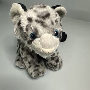 Wild Republic Plush Toy Snow Leopard Grey White Black Stuffed Animal 12”